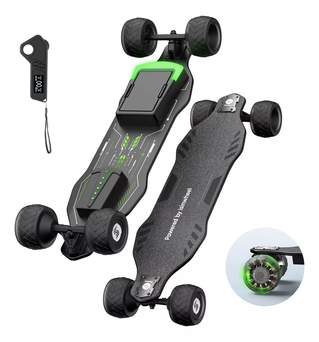 Patineta Eléctrico Skateboard V8 Con Controlremoto 1200w 48km