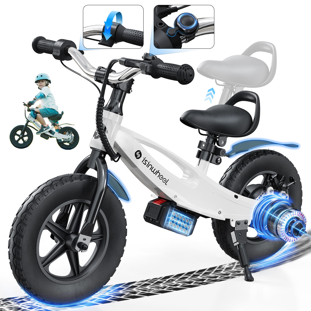 isinwheel SK12 Bicicleta Eléctrica para Niños